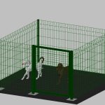 Recinto-Box Modulare Per Cani In Ferro Zincato E Verniciato Verde-Con Pali A Tassellare - cm 200x200x122h