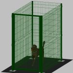 Recinto-Box Modulare Per Cani In Ferro Zincato E Verniciato Verde-Con Pali A Tassellare - cm 200x100x192h