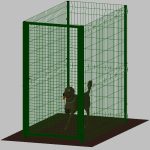 Recinto-Box Modulare Per Cani In Ferro Zincato E Verniciato Verde-Con Pali A Interrare - cm 200x100x172h