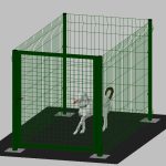 Recinto-Box Modulare Per Cani In Ferro Zincato E Verniciato Verde-Con Pali A Tassellare - cm 200x100x122h