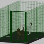 Recinto-Box Modulare Per Cani In Ferro Zincato E Verniciato Verde-Con Pali A Tassellare - cm 200x400x172h