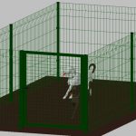 Recinto-Box Modulare Per Cani In Ferro Zincato E Verniciato Verde-Con Pali A Interrare - cm 200x400x102h