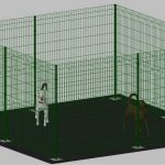 Recinto-Box Modulare Per Cani In Ferro Zincato E Verniciato Verde-Con Pali A Tassellare - cm 400x400x192h