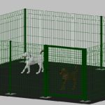 Recinto-Box Modulare Per Cani In Ferro Zincato E Verniciato Verde-Con Pali A Tassellare - cm 400x400x122h