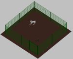 Recinto-Box Modulare Per Cani In Ferro Zincato E Verniciato Verde-Con Pali A Interrare - cm 400x400x102h - immagine 2