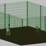 Recinto-Box Modulare Per Cani In Ferro Zincato E Verniciato Verde-Con Pali A Interrare - cm 600x400x172h