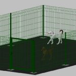 Recinto-Box Modulare Per Cani In Ferro Zincato E Verniciato Verde-Con Pali A Tassellare - cm 600x400x142h
