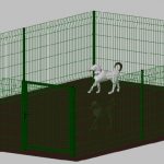 Recinto-Box Modulare Per Cani In Ferro Zincato E Verniciato Verde-Con Pali A Interrare - cm 600x400x122h