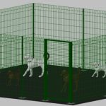 Recinto-Box Modulare Per Cani In Ferro Zincato E Verniciato Verde-Con Pali A Tassellare - cm 600x600x172h