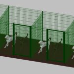 Recinto-Box Modulare Per Cani In Ferro Zincato E Verniciato Verde-Con Pali A Interrare - cm 200x200x172h(Per 4 Box)