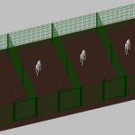 Recinto-Box Modulare Per Cani In Ferro Zincato E Verniciato Verde-Con Pali A Interrare - cm 200x400x122h(Per 4 Box)