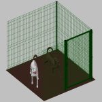 Modulo Aggiuntivo cm 200x200x192h Per Recinto-Box Modulare Per Cani In Ferro Zincato E Verniciato Verde-Con Pali A Interrare