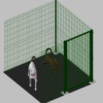 Modulo Aggiuntivo cm 200x200x172h Per Recinto-Box Modulare Per Cani In Ferro Zincato E Verniciato Verde-Con Pali A Tassellare