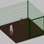 Modulo Aggiuntivo cm 200x200x122h Per Recinto-Box Modulare Per Cani In Ferro Zincato E Verniciato Verde-Con Pali A Interrare