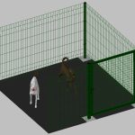 Modulo Aggiuntivo cm 200x200x102h Per Recinto-Box Modulare Per Cani In Ferro Zincato E Verniciato Verde-Con Pali A Tassellare