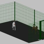 Modulo Aggiuntivo cm 200x400x142h Per Recinto-Box Modulare Per Cani In Ferro Zincato E Verniciato Verde-Con Pali A Tassellare