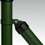 Saetta Tonda In Ferro Zincato E Plastificato Verde Completa Di Collare (Diam: 34mm) (Altezza 120 cm)