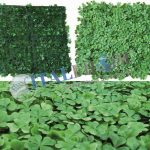 Siepe Finta Artificiale Formato Piastrella cm 50x50 Con Foglie Di Quadrifoglio Sintetica