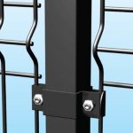 Palo Tubolare Quadro Antracite 50x50mm - Altezza Palo 230 cm - Completo Di 3 Collari Per Fissaggio