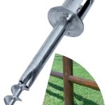 Supporto Zincato Per Ancoraggio Palo Tondo In Legno ( 80mm) Nel Terreno