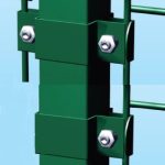 Piastra A Collare Verde In Acciaio Per Palo Tubolare Quadro 50x50 mm