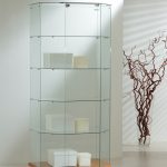 Vetrina Trapezoidale Cristalli Temperati 80x60/40xh180 cm Made in Italy Colore Wengè