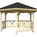 Gazebo Da Giardino In Legno D' Abete Nordico - cm 337(Diametro) - Italfromgiard2