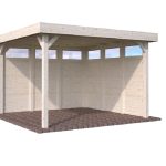Gazebo Da Giardino In Legno Lamellare D'abete Nordico - cm 350x350cm - Italfromgiard5