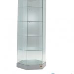 Vetrina Alta con Luci Esagonale �74xH188 cm Cristalli Temperati OF201FL