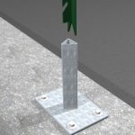 Supporto Zincato Per Fissaggio A Terra Per Palo A T (30x30x3,5)