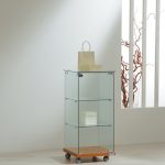 Vetrina Cristalli Temperati 5mm 40X40Xh90 cm OF490 Made in Italy Colore Ciliegio