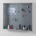 Bacheca con Schienale in Lamiera 95x15xh81 cm LL OF958L Made in Italy Colore Ciliegio