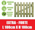 Cancelletto In Legno Di Pino Con Doghe Per Steccato - Dimensioni: L 100cm X H 100cm