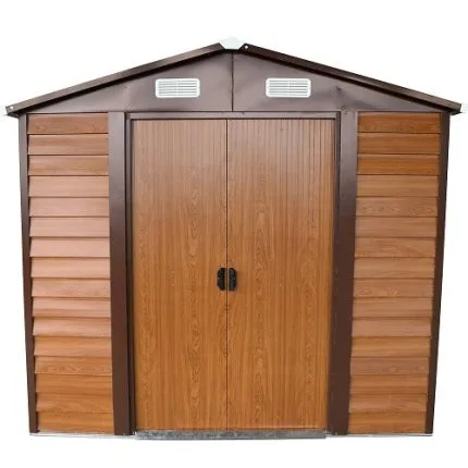 Box Casetta Rimessa Ripostiglio Per Giardino Lamiera Zincata Effetto Legno 236x195x209h