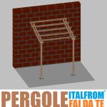 Pergola Da Giardino Addossata In Legno Di Pino Impregnato - Mt 2 X 2 X 2,5h - Con Supporti A Tassellare