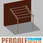 Pergola Da Giardino Addossata In Legno Di Pino Impregnato - Mt 3 X 3 X 2,5h - Con Supporti A Tassellare