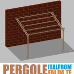 Pergola Da Giardino Addossata In Legno Di Pino Impregnato - Mt 3 X 4 X 2,5h - Con Supporti A Tassellare