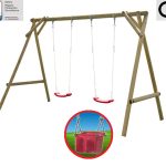 Altalena Da Giardino Per Bambini In Legno D' Abete Nordico - Italfrombaby05+Seggiolino 9-36 Mesi