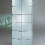 VETRINA 2 FARETTI LED 4000K - 93/44x43x200h - TRAPEZOIDALE- CRISTALLI TEMPERATI MADE IN ITALY