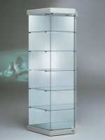 VETRINA 2 FARETTI LED 4000K - 93/44x43x200h - TRAPEZOIDALE- CRISTALLI TEMPERATI MADE IN ITALY