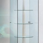 VETRINA 2 FARETTI LED 4000K - RIPIANI GIREVOLI CON MOTORE -54x53x200h - CRISTALLI TEMPERATI MADE IN ITALY