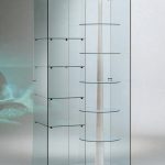 VETRINA 4 FARETTI LED 4000K - RIPIANI GIREVOLI CON MOTORE -93x53x200h - CRISTALLI TEMPERATI MADE IN ITALY