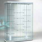 VETRINA 6 FARETTI LED 4000K - RIPIANI GIREVOLI CON MOTORE -143x53x200h - CRISTALLI TEMPERATI MADE IN ITALY