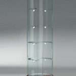 Vetrina Mezza Luna Laccata in Cristallo Temperato 4 Ripiani Altezza 190 cm Diametro 56 cm