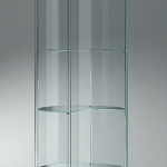 Vetrina Mezza Luna in Cristallo Temperato Diametro 57 cm H 190 cm