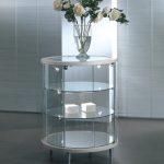 Banco Vetrina Rotondo Laccato in Cristallo Temperato H 93 cm