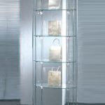 Vetrina Ovale Piccola Laccata in Cristallo Temperato H 190 cm