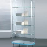 Vetrina Ovale Grande Laccata in Cristallo Temperato H 190 cm