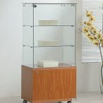 Vetrina Top Cristallo con Mobile 60x40xh130 cm OF614M Made in Italy Colore Grigio