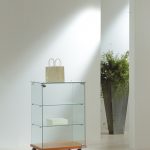 Vetrina Cristalli Temperati 5 mm 60X40X90 cm OF690 Made in Italy Colore Ciliegio